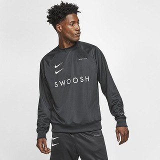 Hanorace Nike Sportswear Swoosh Crew Barbati Negrii Albi | DRKJ-31620